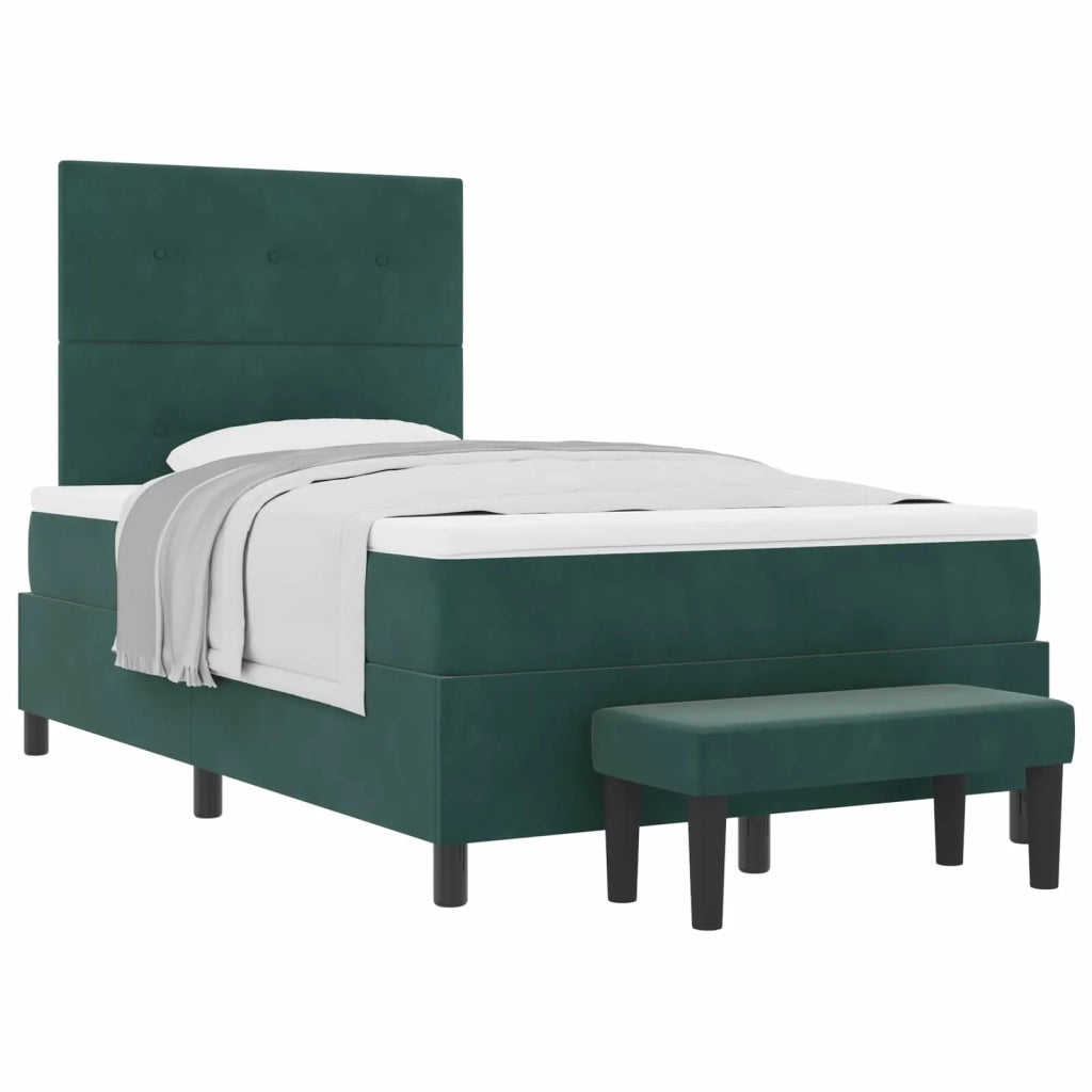 Letto a molle con testiera Verde Scuro 120 x 200 cm Velluto 3344507