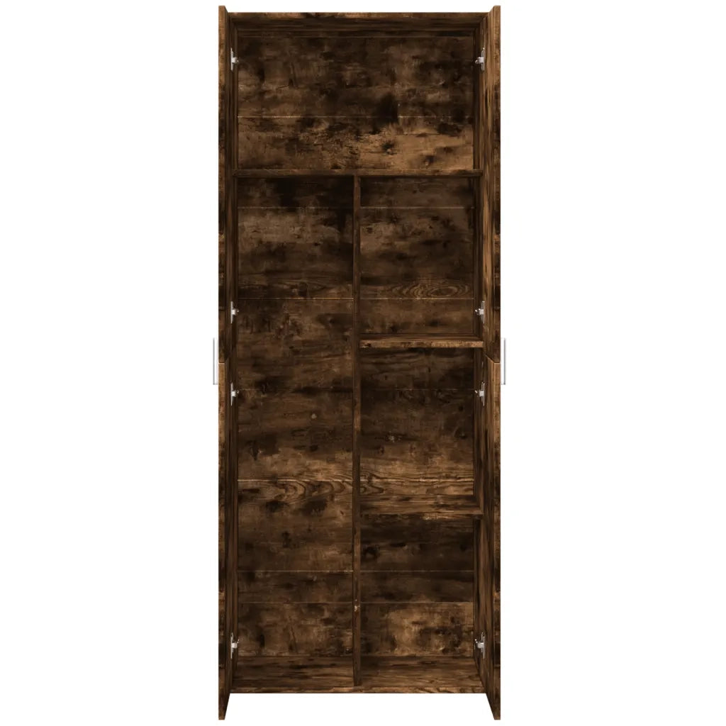 Credenza Rovere Fumo 70x35x180 cm in Legno Multistrato