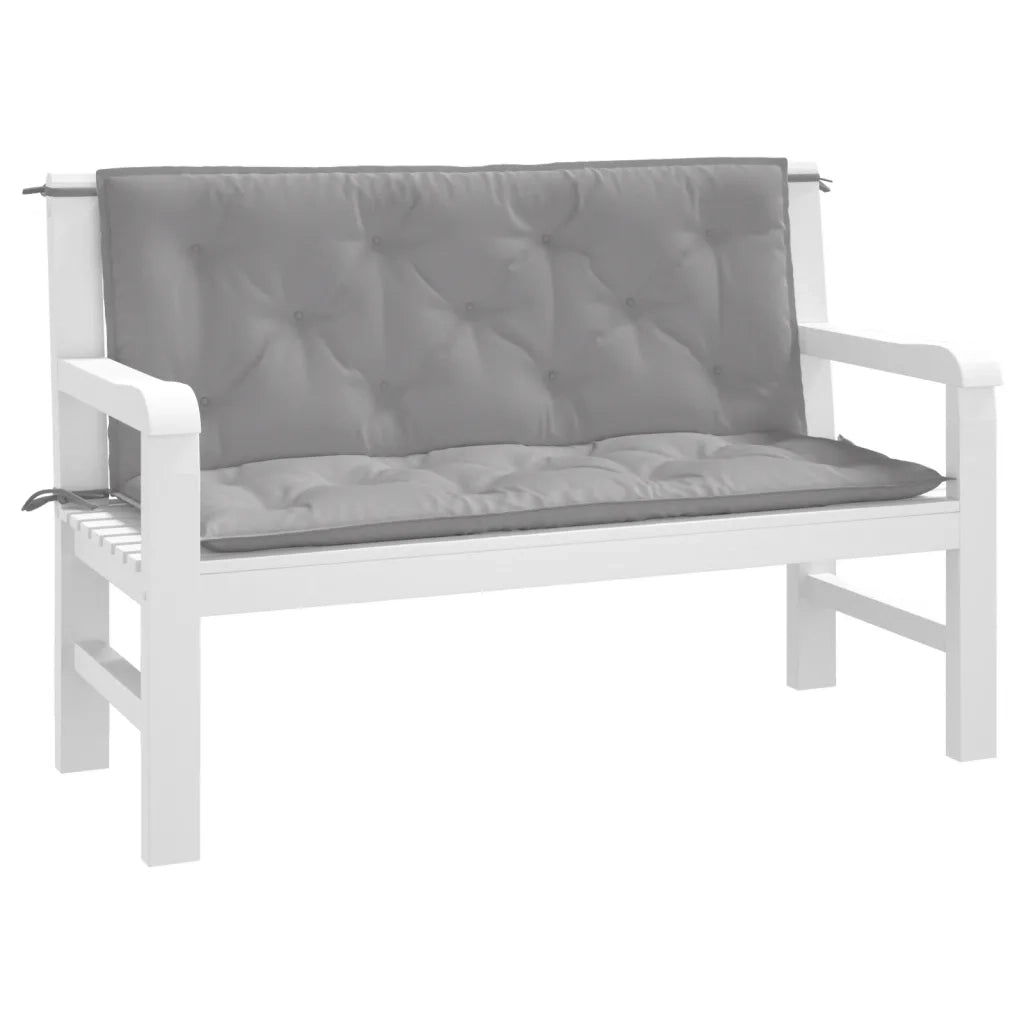 Cuscini Panca da Giardino 2pz Grigi 120x50x7 cm Tessuto Oxford 361679