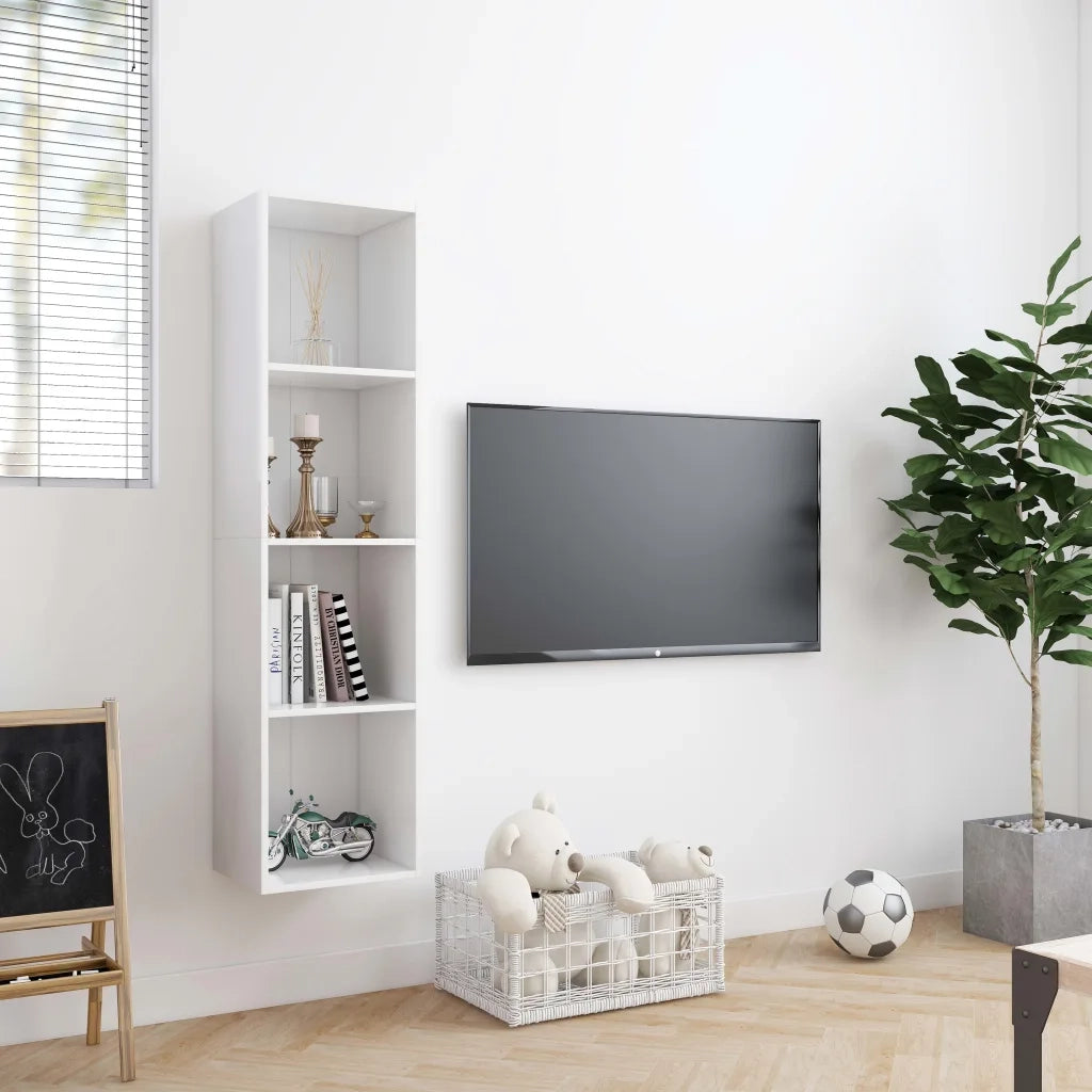 Libreria/Mobile TV | Armadietto TV | Mobile Porta TV Bianco 143x30x36 cm