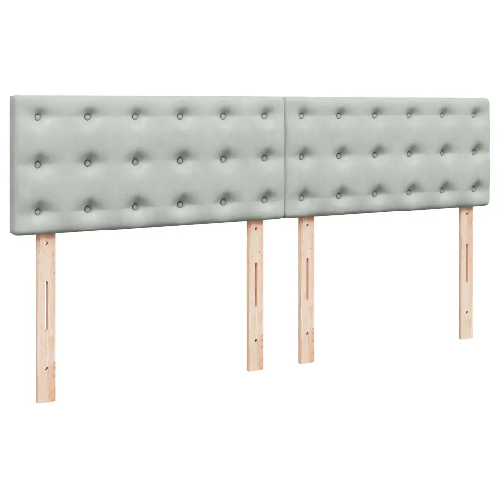 Giroletto a Molle con Materasso Grigio Chiaro 180x200cm Velluto