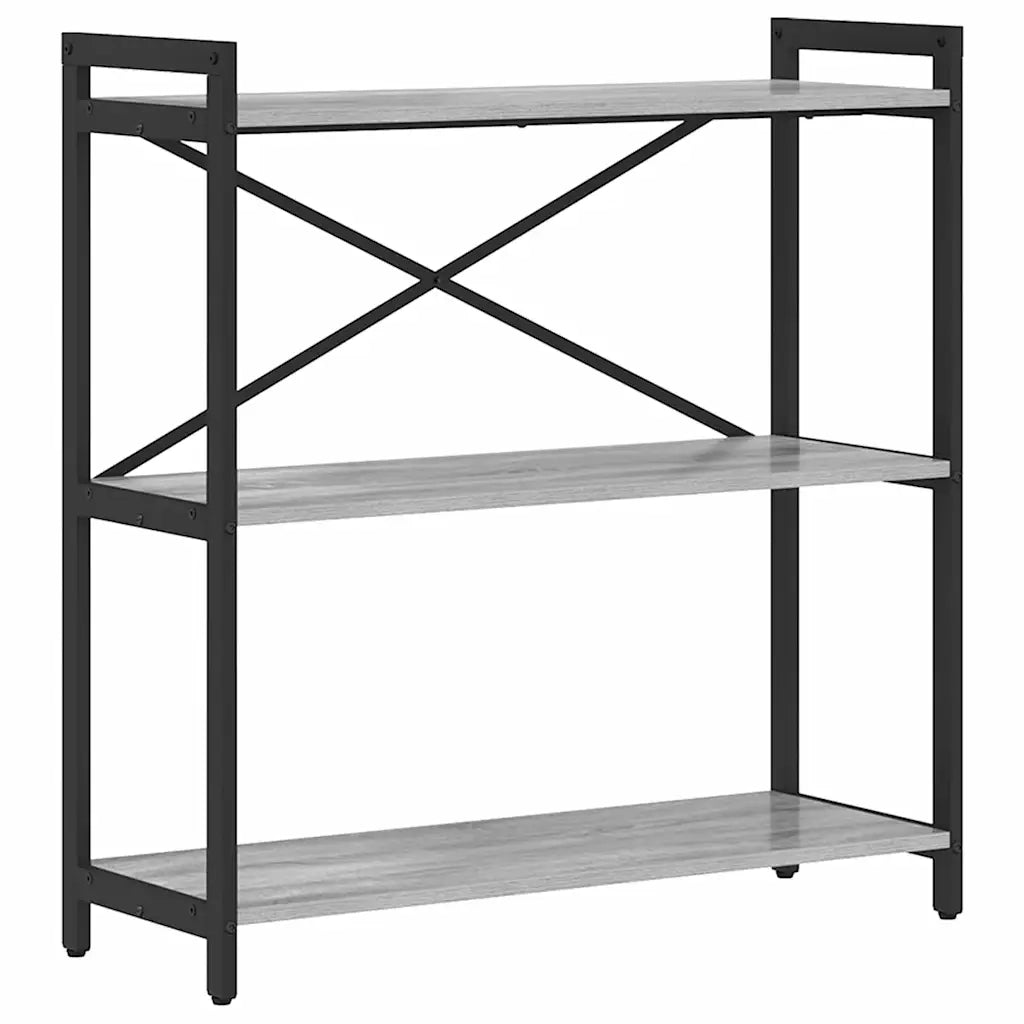 Libreria-Scaffale per Libri-Mobile di Stoccaggio Grigio sonoma 80 x 30 x 85 cm Legno multistrato