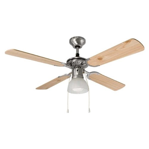 Ventilatore soffitto perenz gemini 7064 cr cromo e legno - 8023559706430