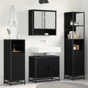 Set di mobili per il bagno 4 pcs Rovere Nero Legno multistrato 3402511