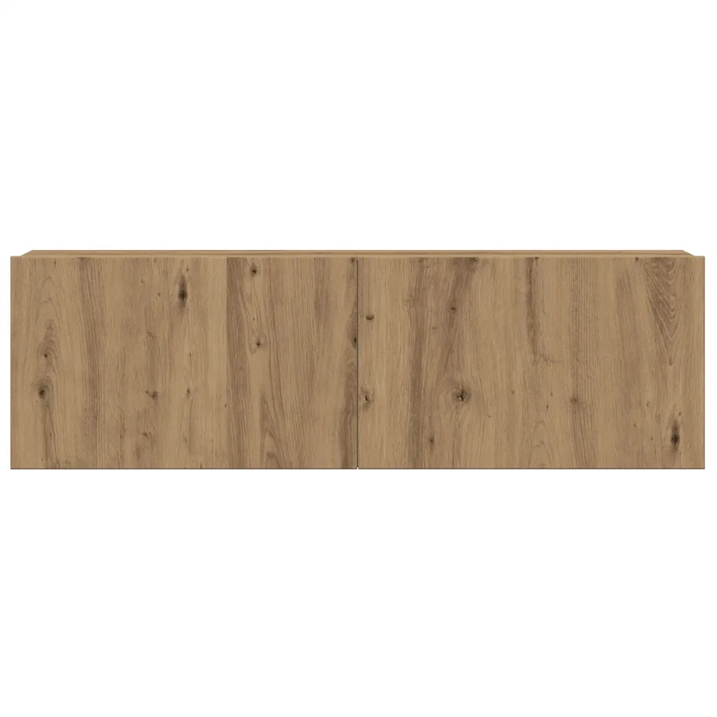 Set Mobile TV 6 pz-Set di 6 Credenza per TV Montato a Parete Rovere in Legno Multistrato