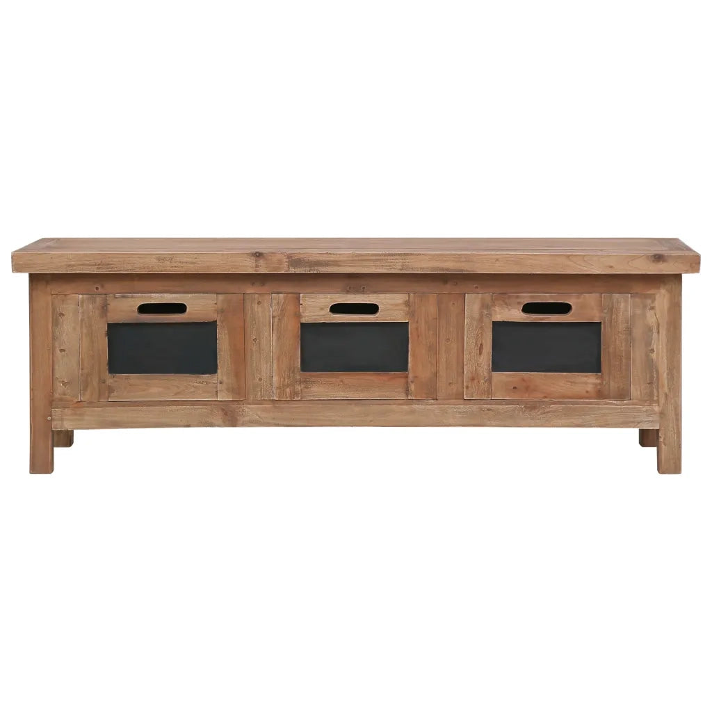 Mobile Porta TV con 3 Cassetti 120x30x40 cm Massello di Mogano 283913