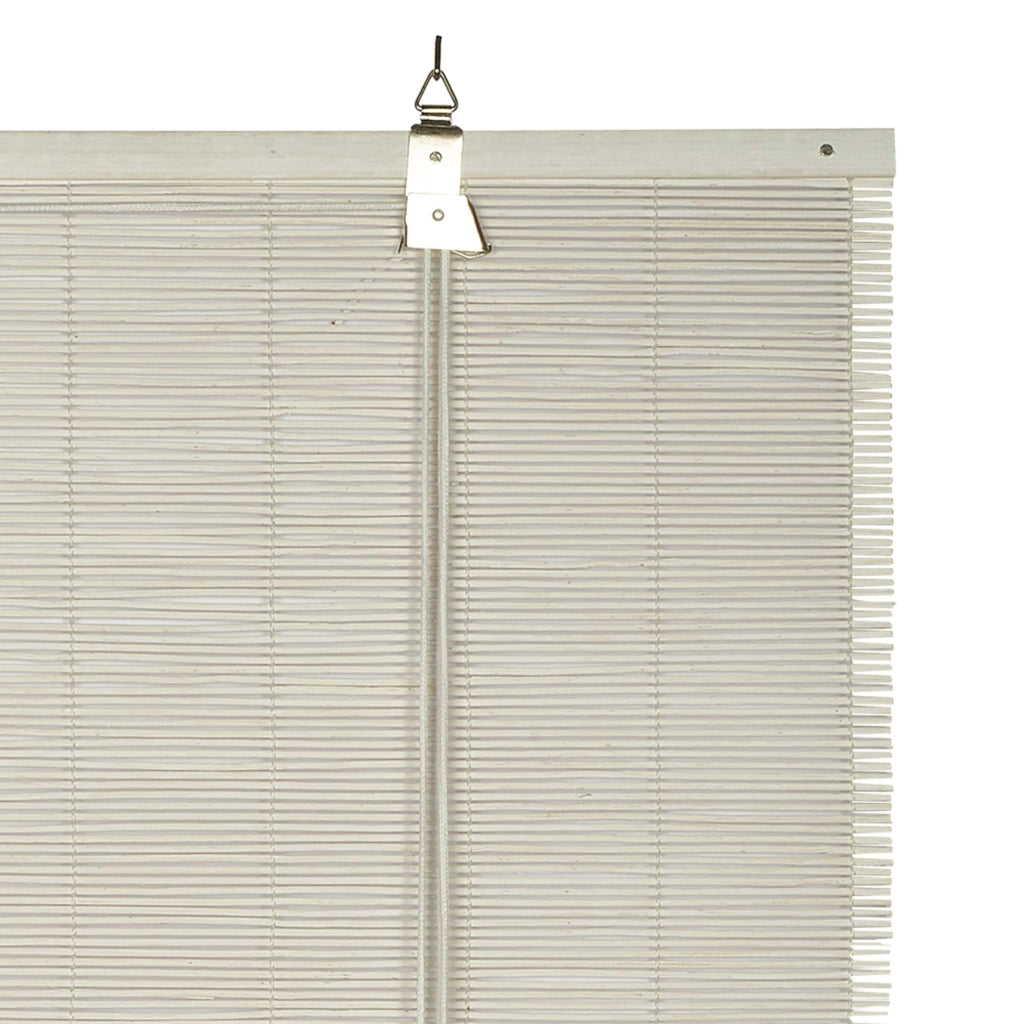 Tenda a rullo oscurante in bamboo naturale Bianco 90x175 cm