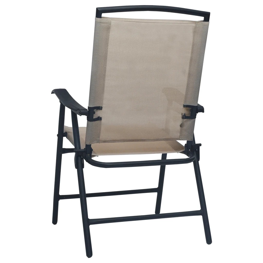 Sedie da Giardino Pieghevoli 2 pz in Textilene Grigio Talpa 47925
