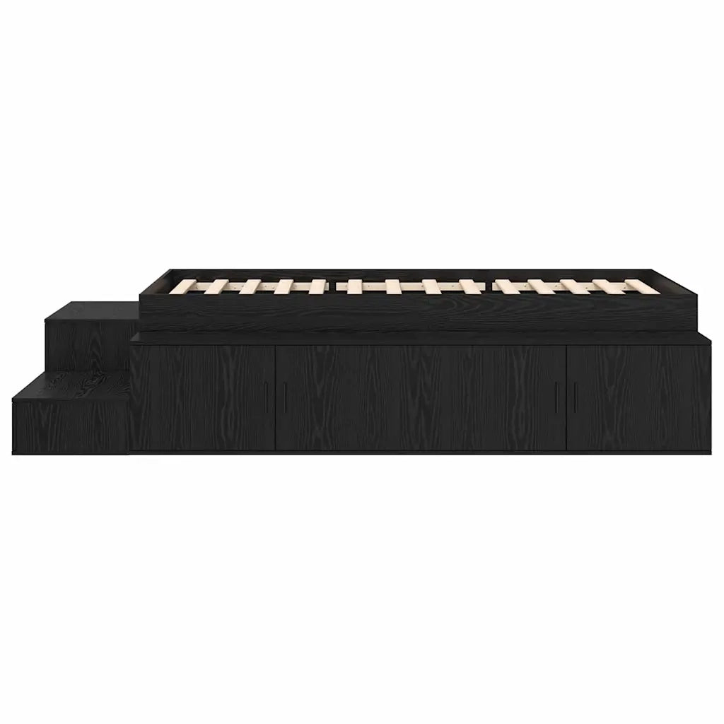 Struttura letto con contenitore Rovere Nero 80 cm 3335574
