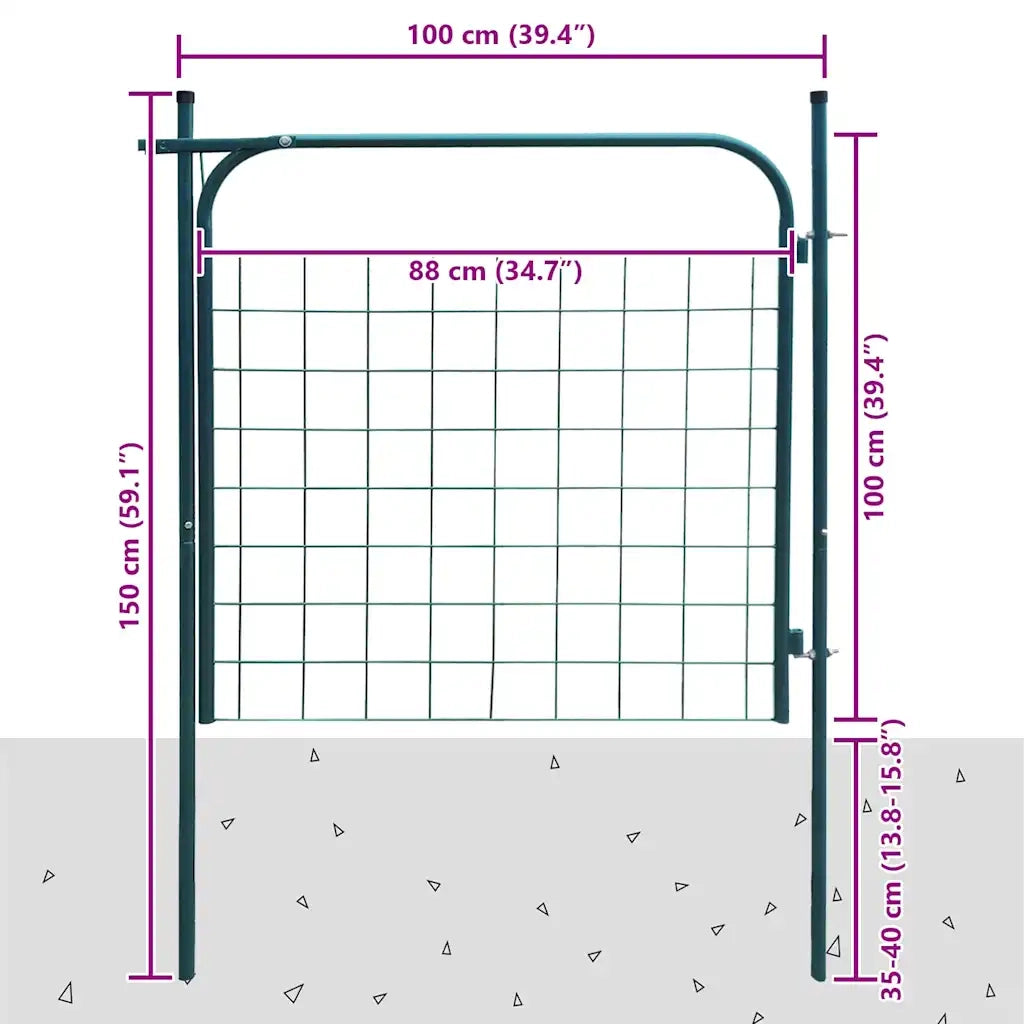 Cancello per Recinzione da Giardino 100x100 cm Verde CFW3751342