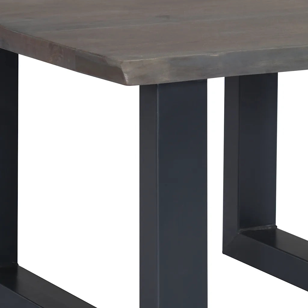 Tavolino da CaffÃ¨ con Bordi Vivi Grigio 60x60x40 cm Acacia