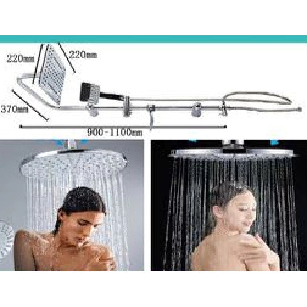 Trade Shop - Set Bagno Colonna Doccia Saliscendi Cromato Rubinetto Soffione Doccetta Tx-8203 -