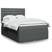 Giroletto a Molle con Materasso Grigio Scuro 140x200cm Tessuto