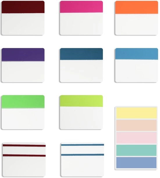 Index-tabs self-adesivi - Scrivibili e riutilizzabili - Etichette colorate per libri e quaderni - 300 pezzi