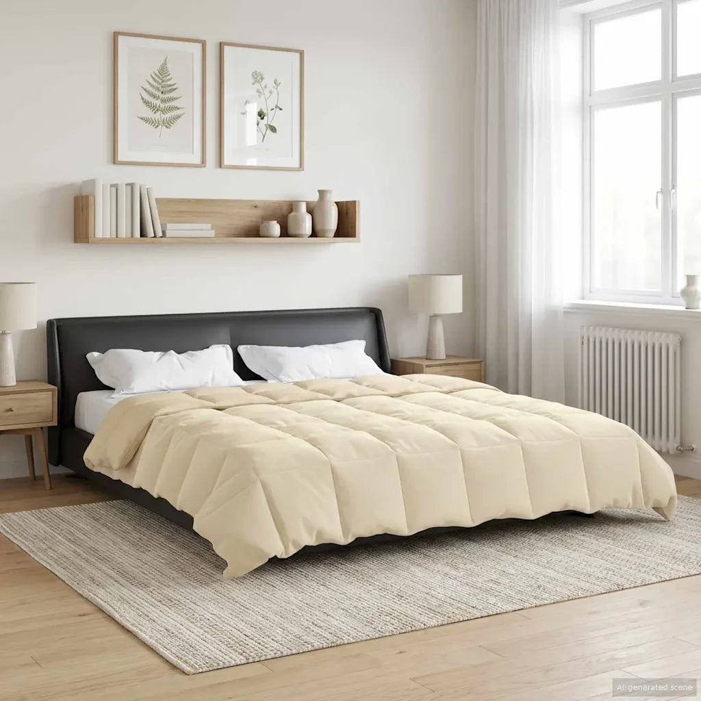 Duvet Invernale Trapuntato Crema 240 x 260 cm Microfibra 42026156