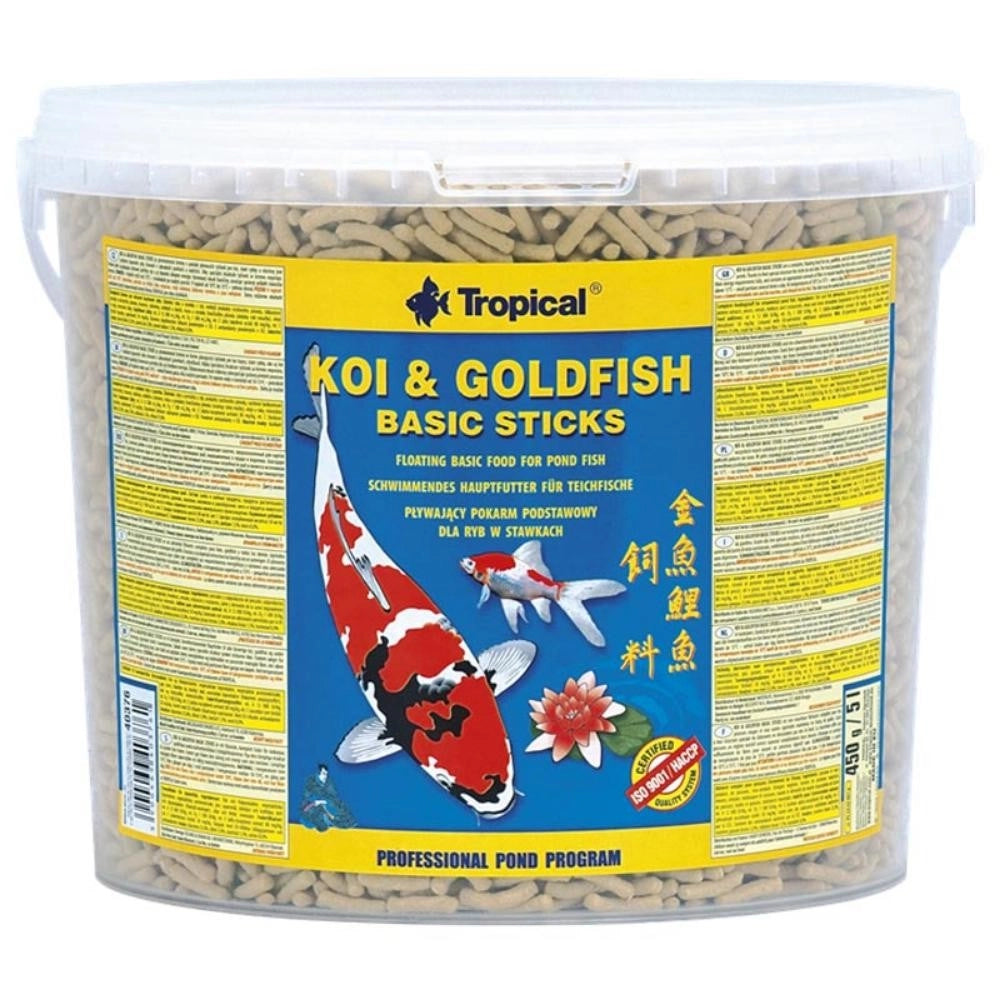 Tropical Koi Gold Fish Basic Sticks - stick galleggianti per pesci da laghetto Formato: 5 L