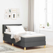 Letto a molle con materasso Grigio scuro 190 x 90 cm Tessuto 3341203