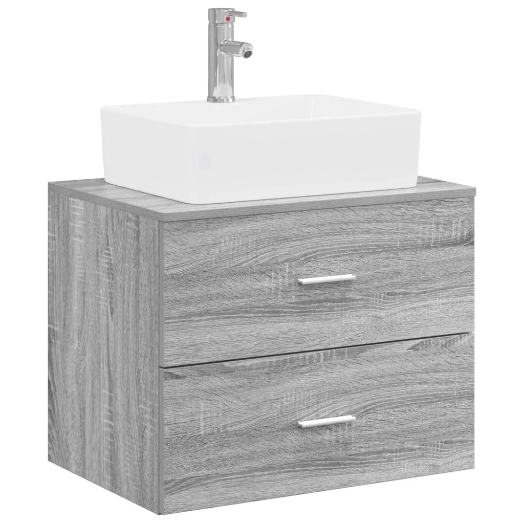 Set di mobili per il bagno Sonoma grigio Legno ingegnerizzato 3404387