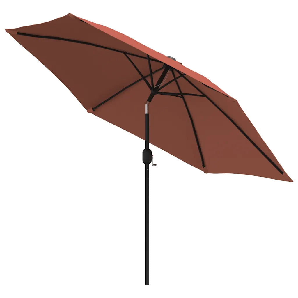 Ombrellone da Giardino con LED e Palo Acciaio 300 cm Terracotta 313757