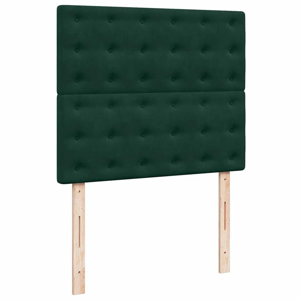 Giroletto a Molle con Materasso Verde Scuro 120x190 cm Velluto