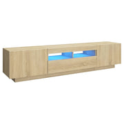 Mobile TV multimediale mensola TV credenza mobile TV per sala da pranzo soggiorno camera da letto con luci LED rovere Sonoma 180 x 35 x 40 cm marrone 02_0026764