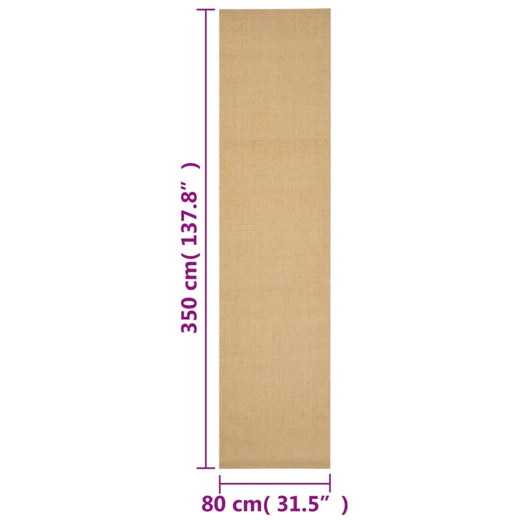 Tappeto in Sisal Naturale 80 x 350 cm 136309