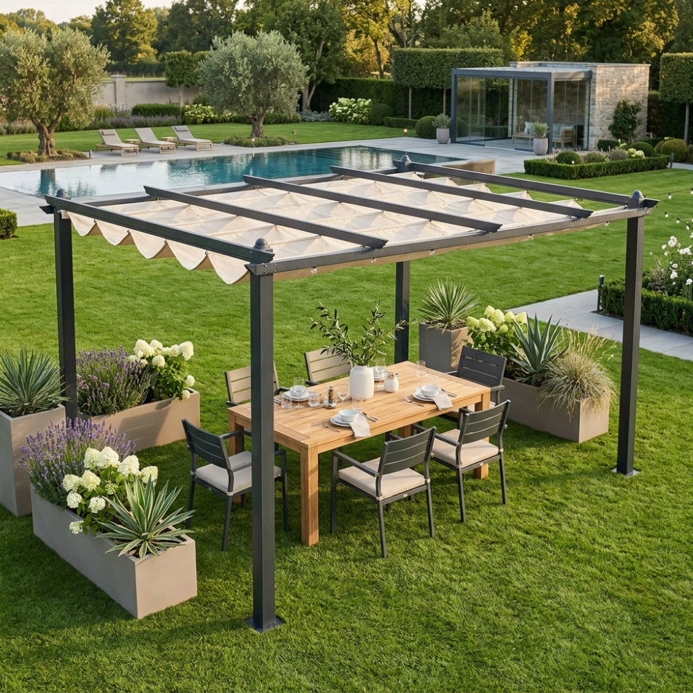 GAZEBO ASTORIA 3 X 4 ANTRACITE TELO BEIGE
