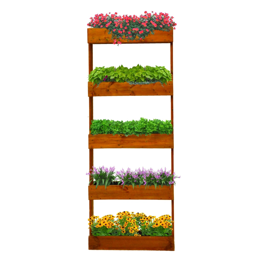 Ortolegno Balcony Diritto 5 Vasche 71X16,5Xh164 Cm Color Castagno