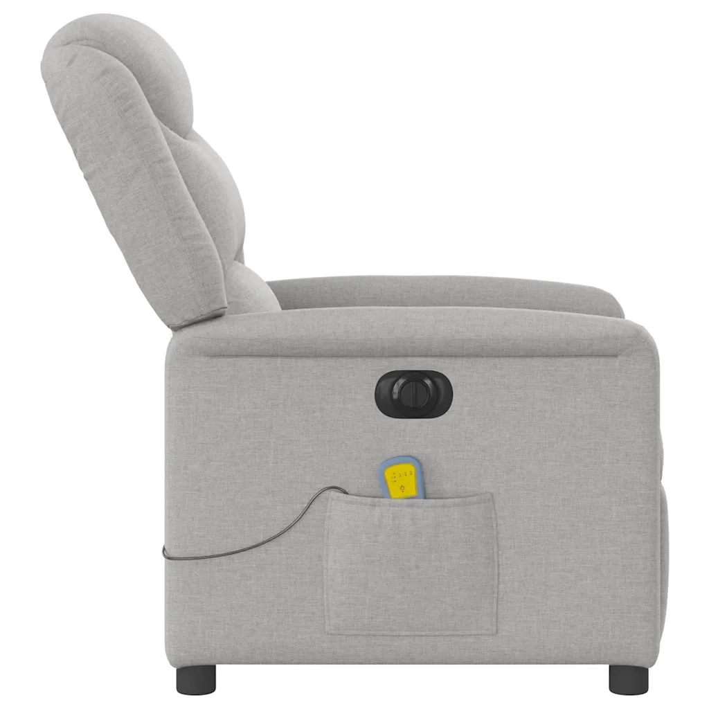 Divano Sedia-Poltrona Reclinabile Massaggio Elettrica Grigio Nuvola Tessuto 965986
