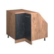 Mobile cucina angolare per sottotetto R-Line Calce nera/Rovere dorato 75.6 cm con 1 porta, carcassa dell’armadio profondità 60 cm Vicco