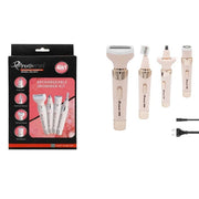 Trade Shop - Kit Rasoio Rifinitore Depilatore Da Donna Ricaricabile Elettrico 4 In 1 Gm-3074 -