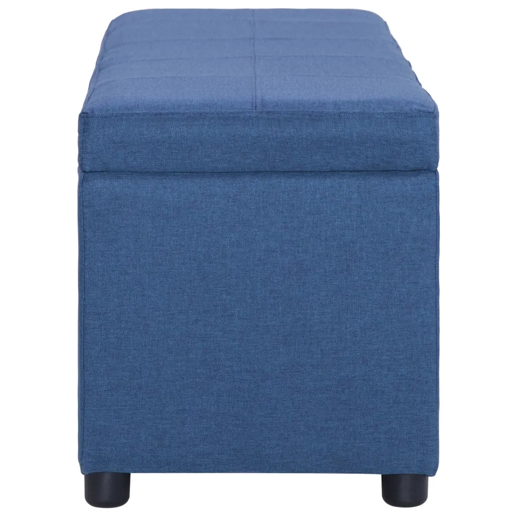 Panca con Vano Portaoggetti 116 cm Blu in Poliestere 281321