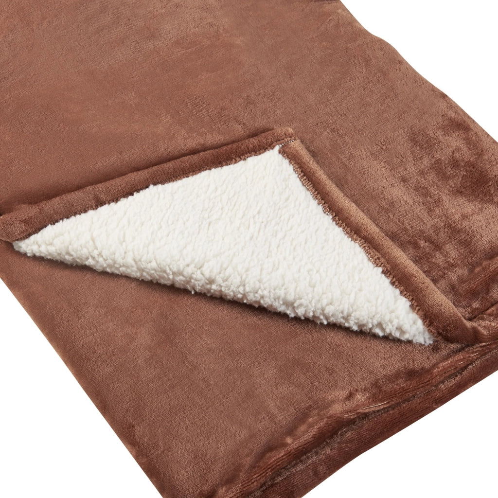 Coperta elettrica riscaldata 120 watt camera da letto 180 x 130 cm marrone 03_0009332
