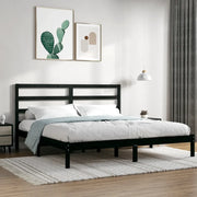 Giroletto Nero in Legno Massello di Pino 200x200 cm 3104957