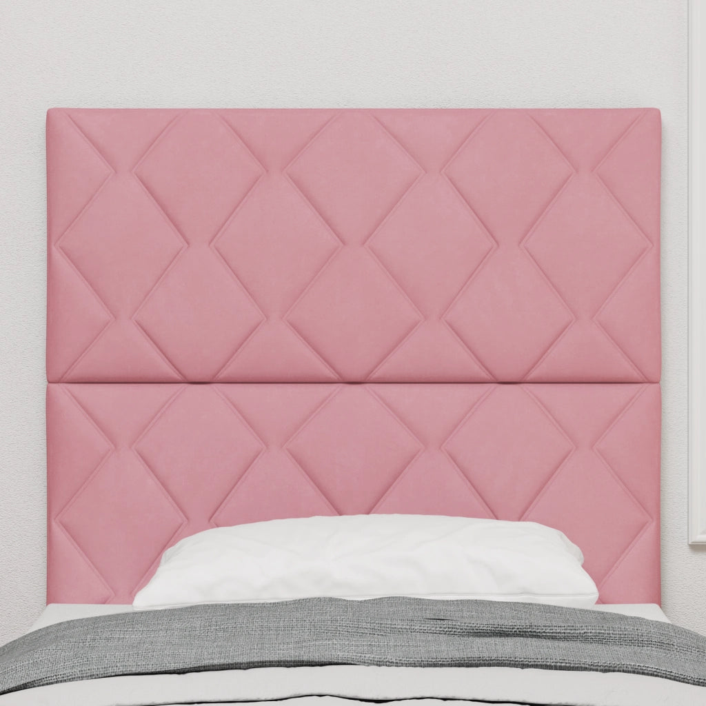 Testata Design a Blocchi di Diamante Rosa 90 cm in Velluto