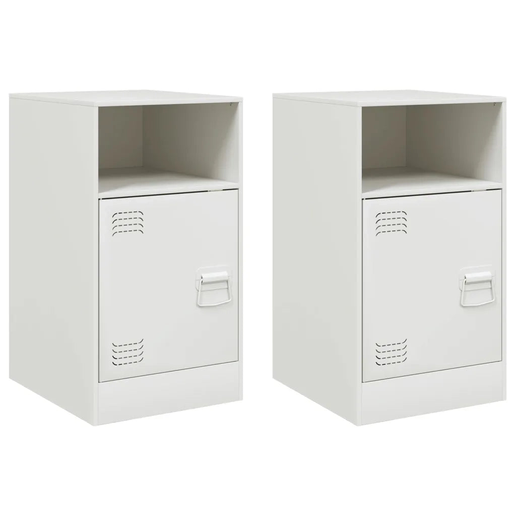 Comodini 2 pz Bianchi 34,5x39x62 cm in Acciaio