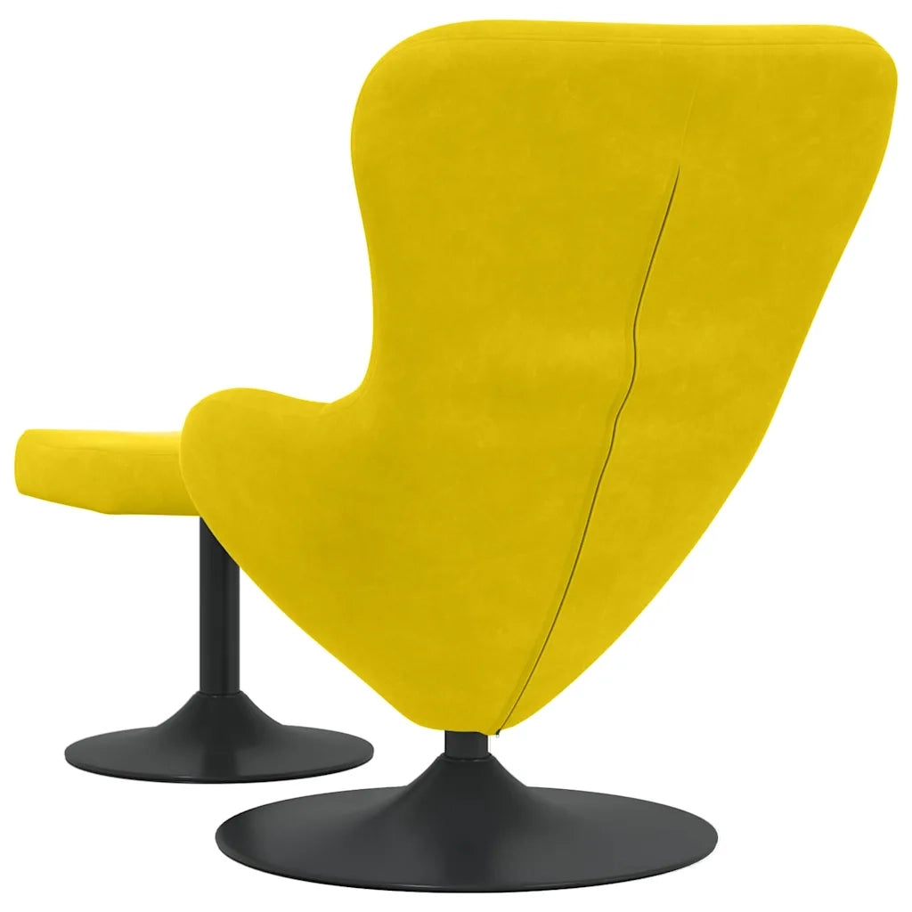 Sedia Egg con Pouf Giallo Velluto 42002751