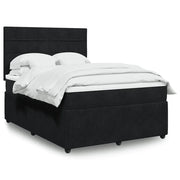 Giroletto a Molle con Materasso Nero 160x200 cm in Velluto