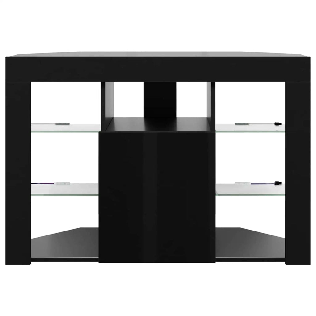Mobile TV LED Angolare 100x40x68cm Nero Legno ingegnerizzato 889786