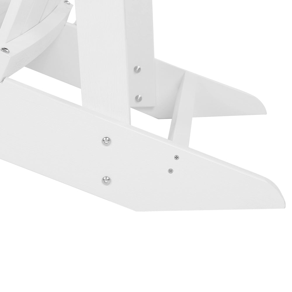 Sedia da giardino in plastica bianca in legno con poggiapiedi resistente agli agenti atmosferici in stile moderno