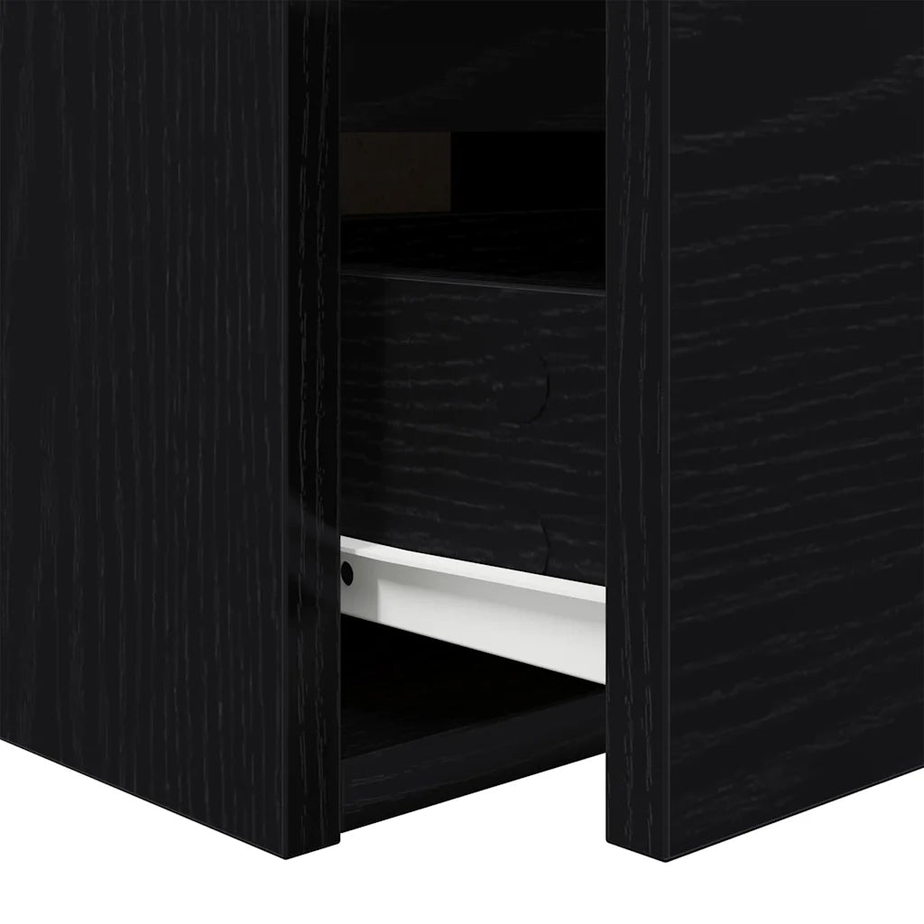 Comodino a Muro Rovere Nero 38x34x40 cm 861249