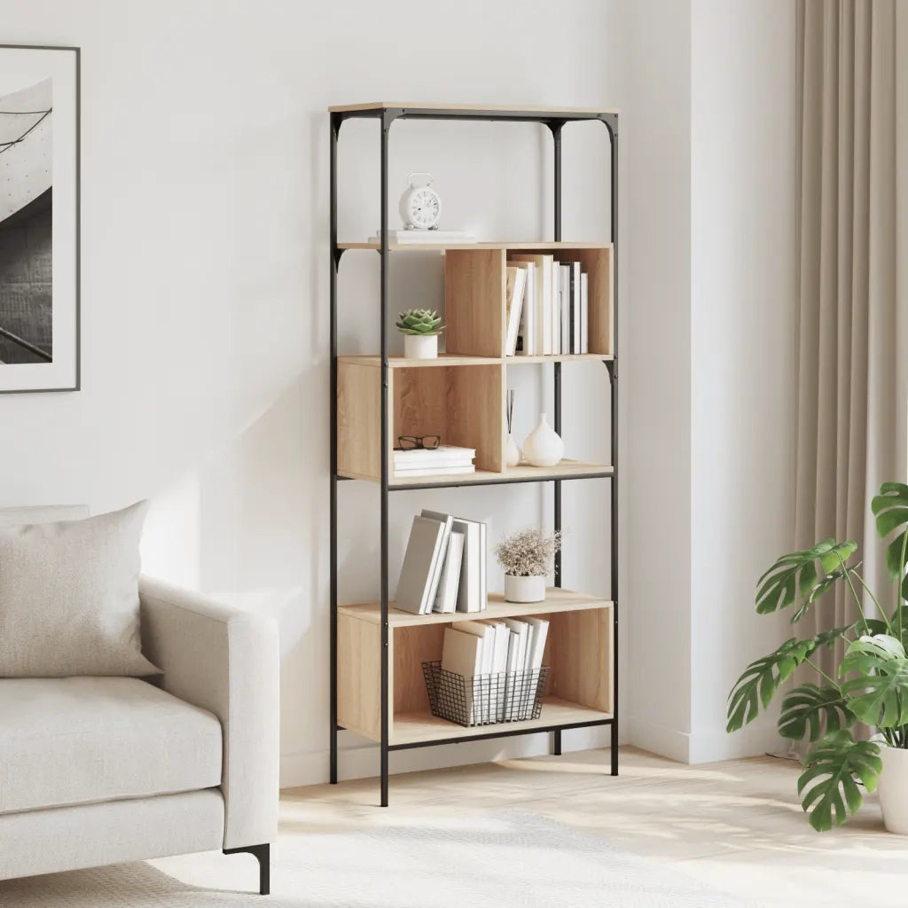 Libreria 5Ripiani Rovere Sonoma 76x33x188,5cm Legno Multistrato 839004