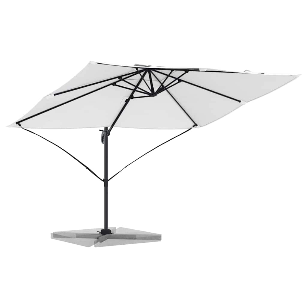 Ombrellone a braccio girevole per giardino 351 x 250 x 260 cm ombra confortevole design contemporaneo in poliestere color sabbia 02_0058715