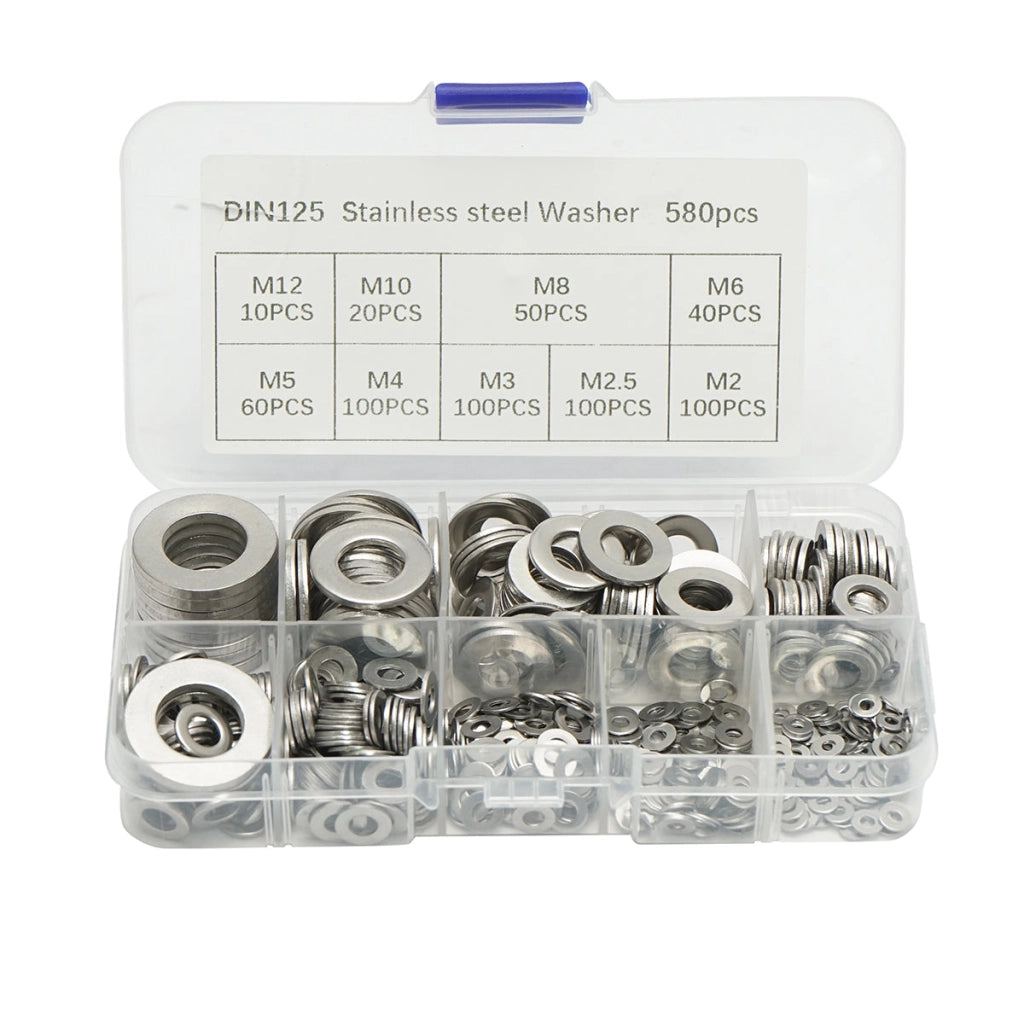 Set di 580 rondelle DIN125, M2-M12 Breckner Germany