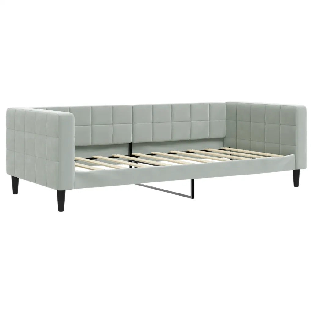 Divano Letto Estraibile Materassi Grigio Chiaro 90x190 Velluto 3196728