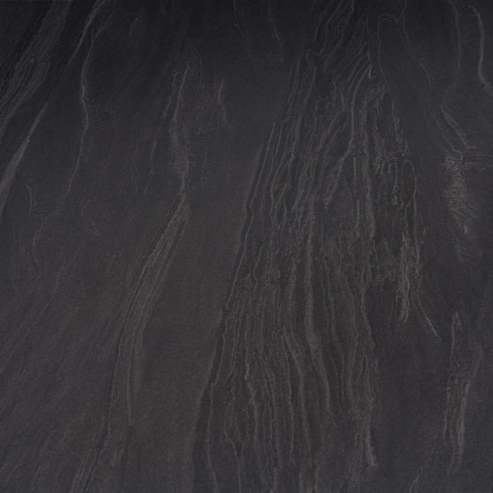 Tavolo Allungabile Piano Rotante 140-180x90x77 cm in Ceramica Effetto Marmo Nero