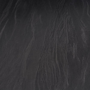 Tavolo Allungabile Piano Rotante 140-180x90x77 cm in Ceramica Effetto Marmo Nero