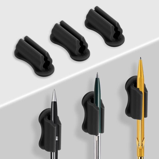 Penne adesivi, 6 pezzi di penne adesivi per parete, clip per penne in silicone, penne adesivi per balpen e marker per scrivania, frigorifero e lavagna.