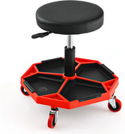 SOARS Sgabello da officina con ruote, regolabile in altezza, 41-55 cm, con ripiano magnetico rimovibile, portata fino a 150 kg
