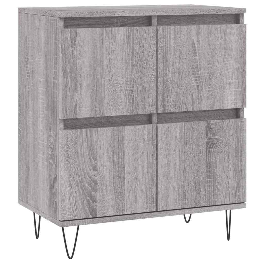Buffet credenza cassettiera armadio mobile contenitore organizer cucina soggiorno salotti set di 2 legno ingegnerizzato Sonoma grigio 02_0036978